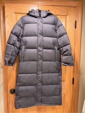 NEW Quince Medium Responsible Down Long Puffer Jacket Carbon Grey winter coat